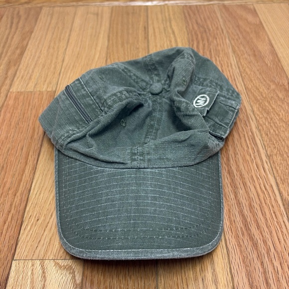 DPC Zip Pocket & MV Velcro Pocket Cotton Green Gray Baseball Cap Hat Adjustable - Picture 1 of 5